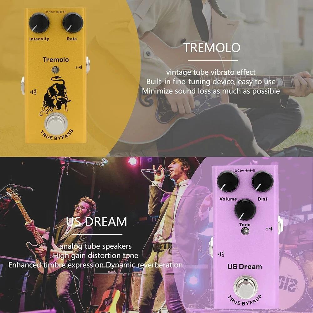 Guitar Effects Pedal – True Bypass, Aluminum Alloy | Overdrive, Distortion, Chorus, Delay & More