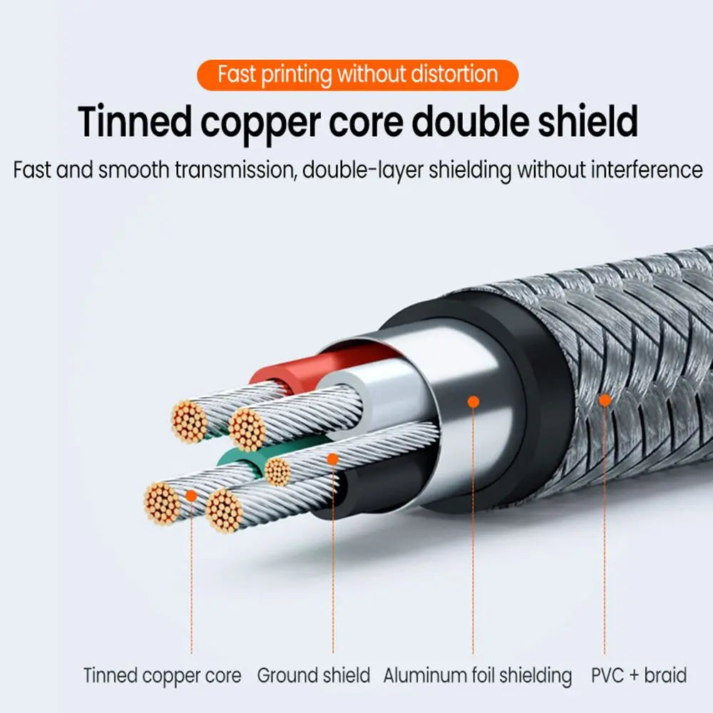 USB C to USB B 2.0 Printer Cable