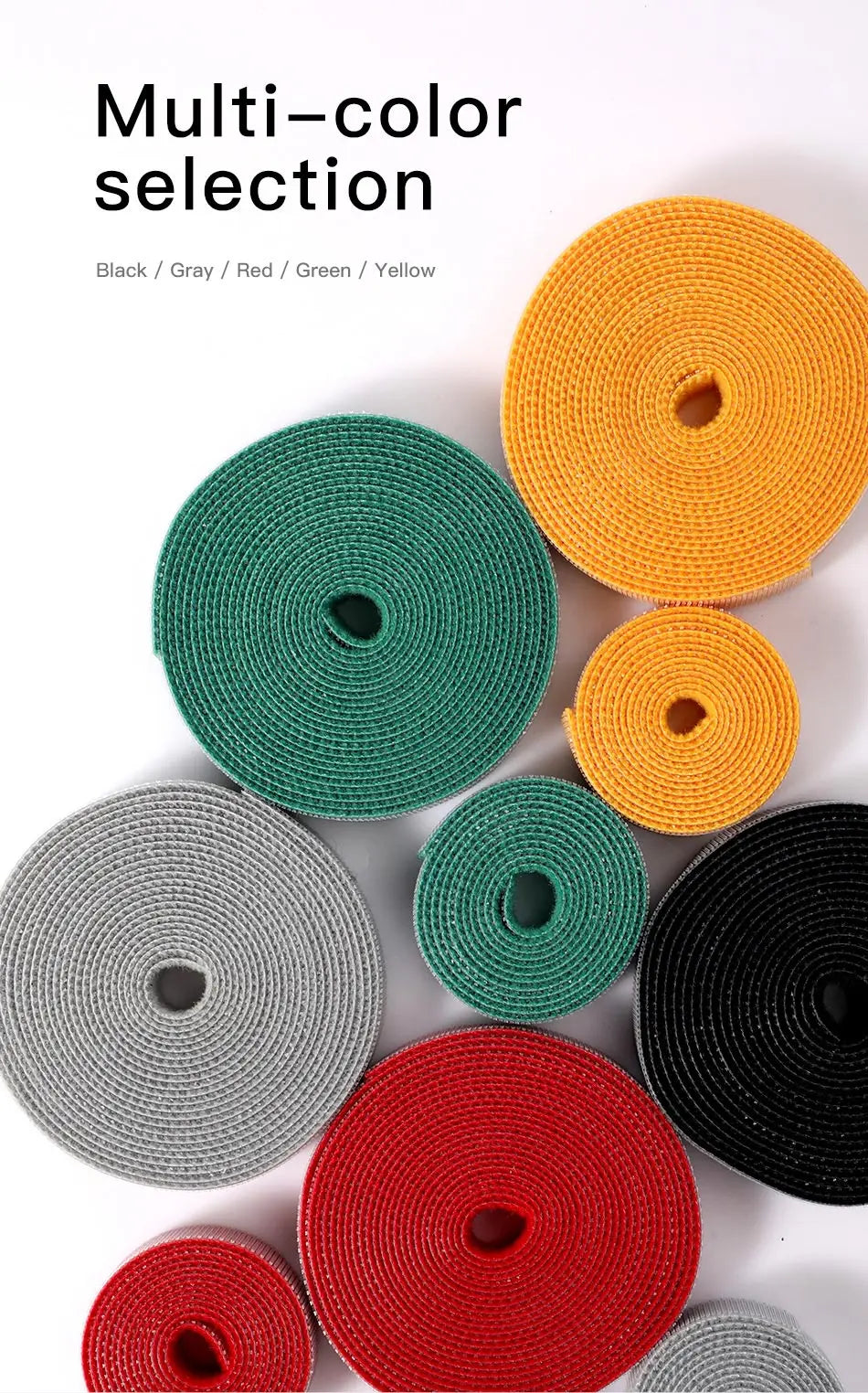 Baseus Velcro Cable Straps — Reusable Nylon Cable Ties & Organizer Clips