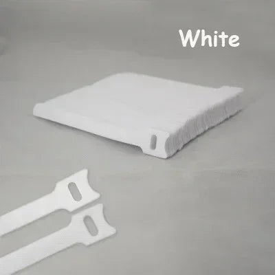 T-Type Self-Adhesive Hook & Loop Cable Ties — Reusable Nylon Velcro Straps (50 Pack)