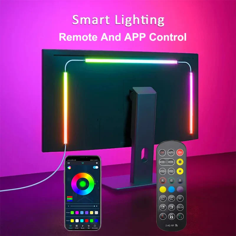 USB RGB LED Strip Lights for PC Monitor, App Controlled Gaming Backlight with Music Sync, 24 to 34 Inch Computer Screen LED Lighting for Gaming Room Decor