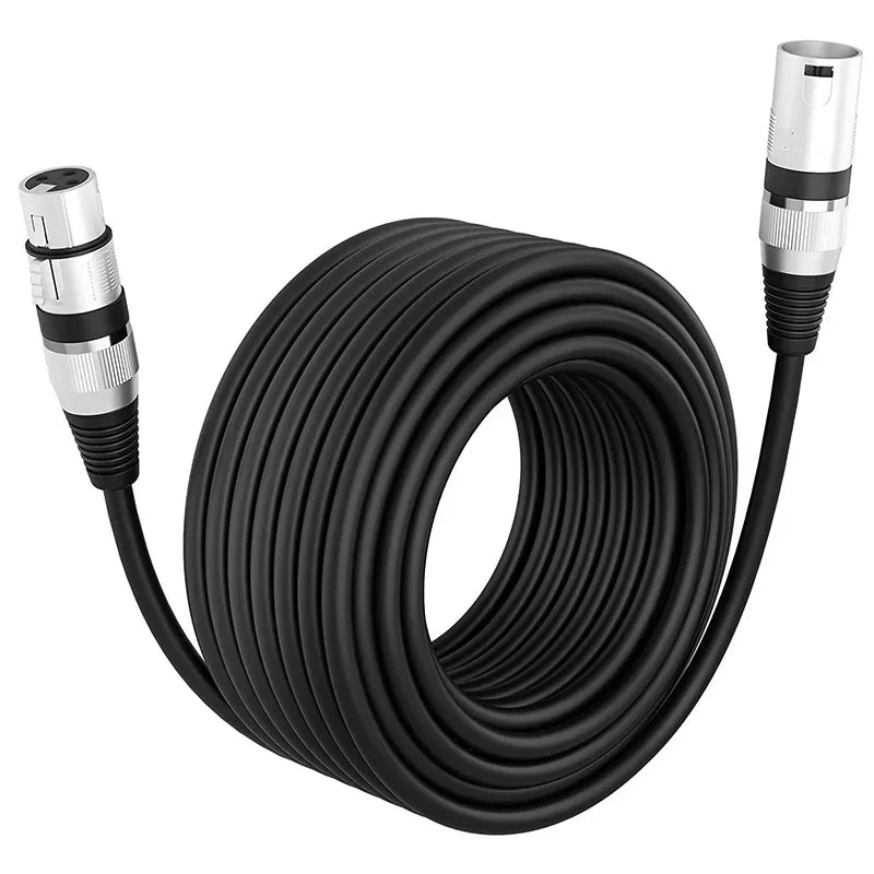 OFC XLR Balanced Microphone Cable | 3-Pin Male to Female | 1m–15m