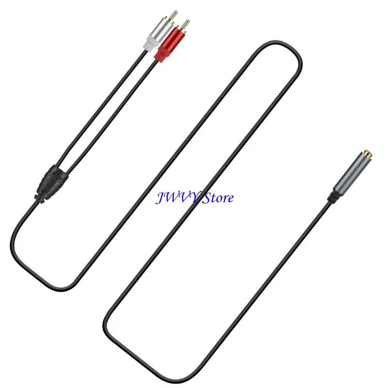 Two audio cables with different connector styles on a white background, branded 'JWY Store'.