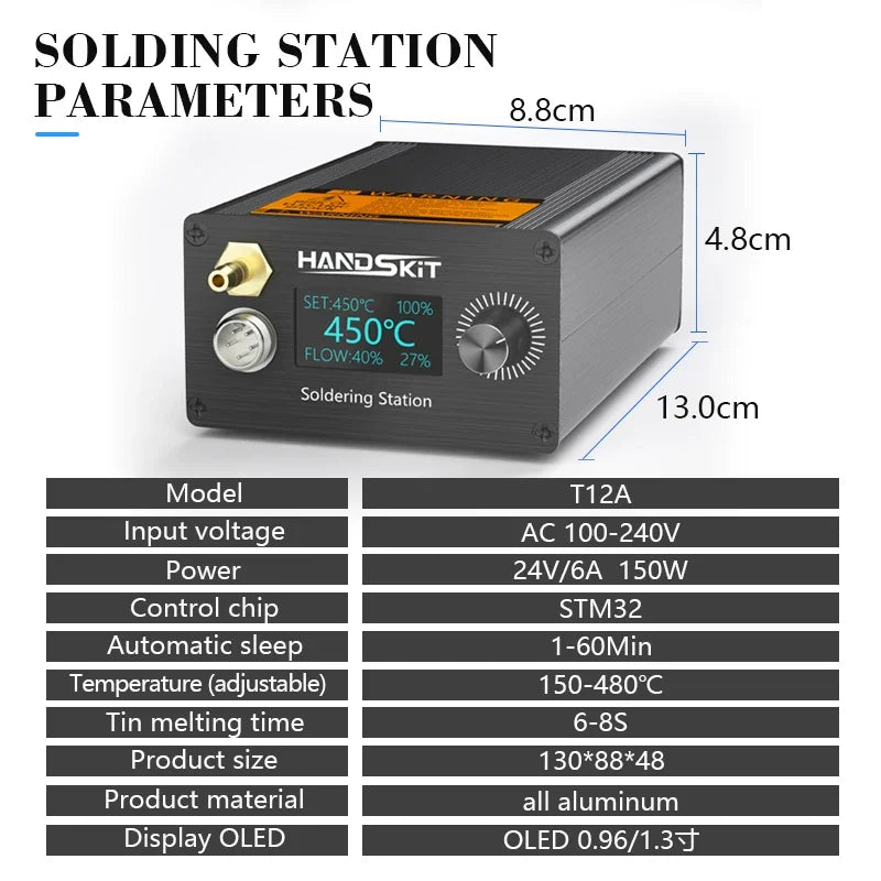 T12A Desoldering Station - Hot Air Gun, Suction Pen and STM32 Soldering Iron