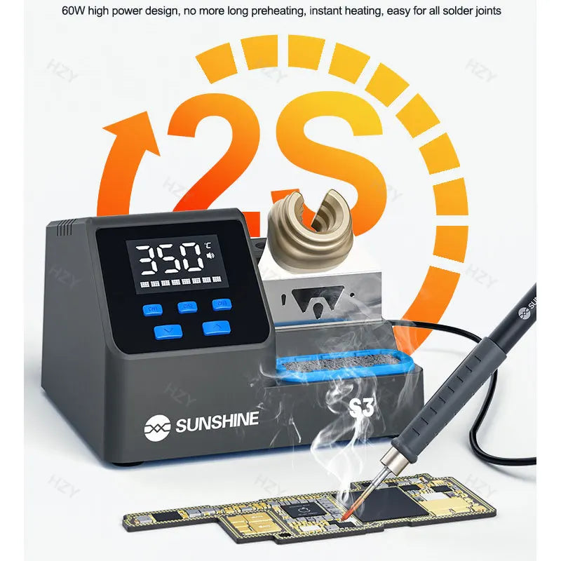 Sunshine S3 60W Soldering Station - Intelligent Temp Control with 210 Tips
