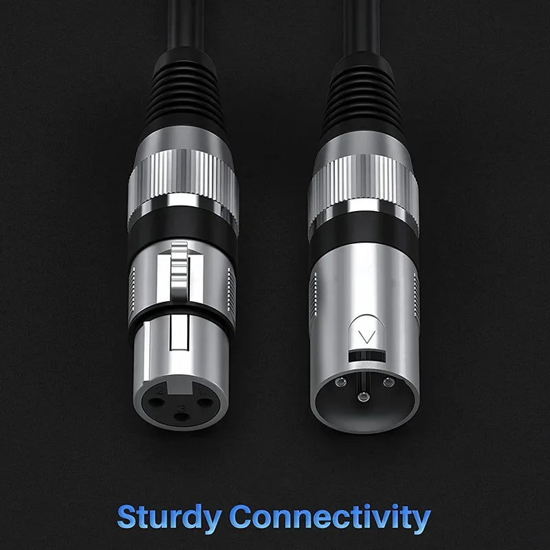 OFC XLR Balanced Microphone Cable | 3-Pin Male to Female | 1m–15m
