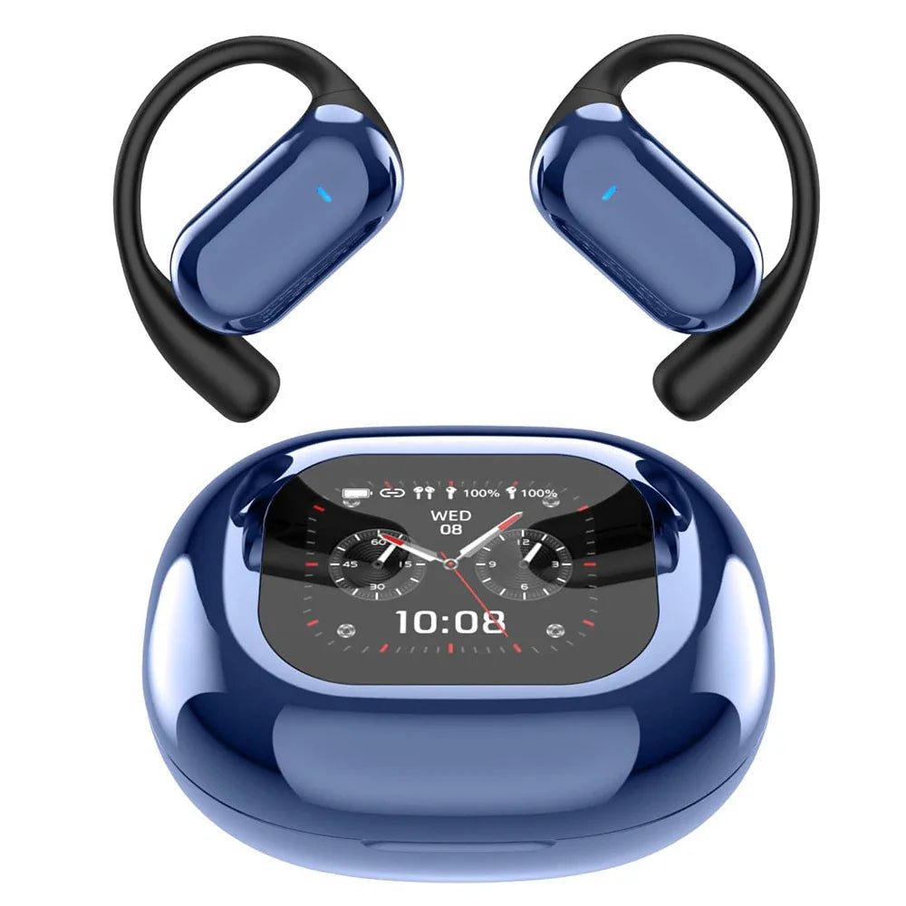 UYUXIO AI Translation Earbuds — Real-Time 144 Languages, LCD Screen, Open-Ear ANC