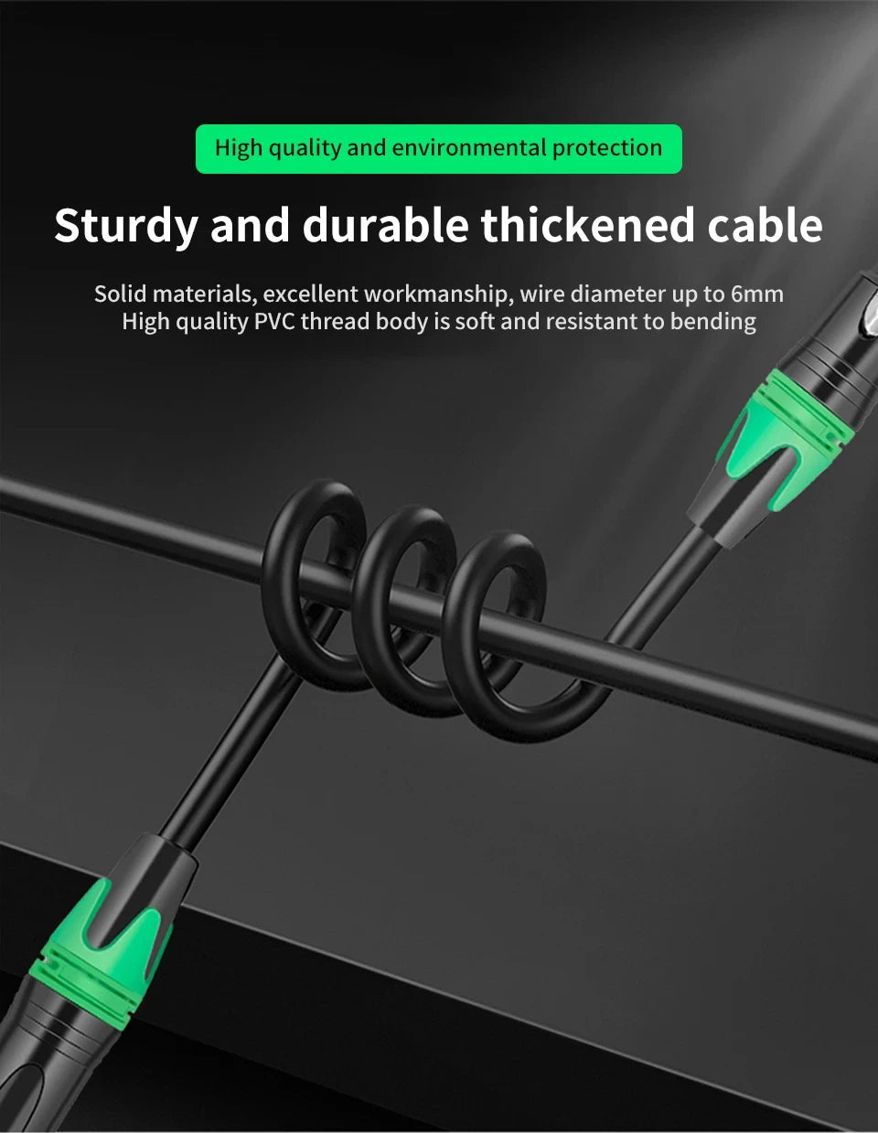 XLR Male to Female Balanced Audio Cable | Microphone & Mixer Extension