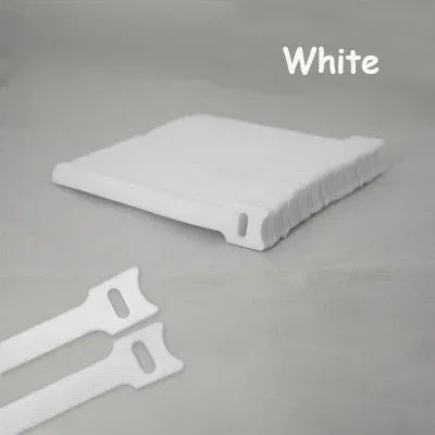 T-Type Self-Adhesive Hook & Loop Cable Ties — Reusable Nylon Velcro Straps (50 Pack)