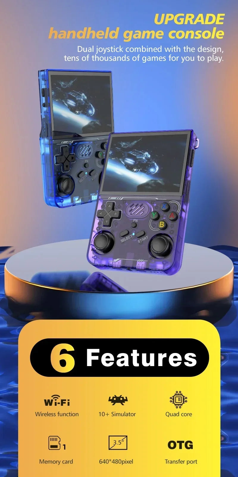 BOYHOM R36XX Retro Handheld Game Console – 60,000+ Games, 3.5" IPS Screen, Built-in Wi-Fi