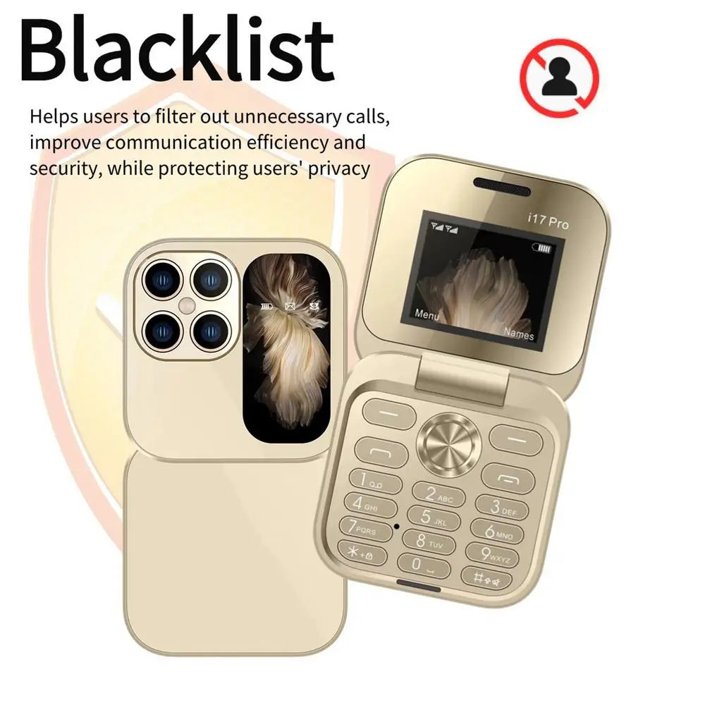 Mini Foldable Phone for Seniors | 2G GSM Dual SIM Clamshell Mobile