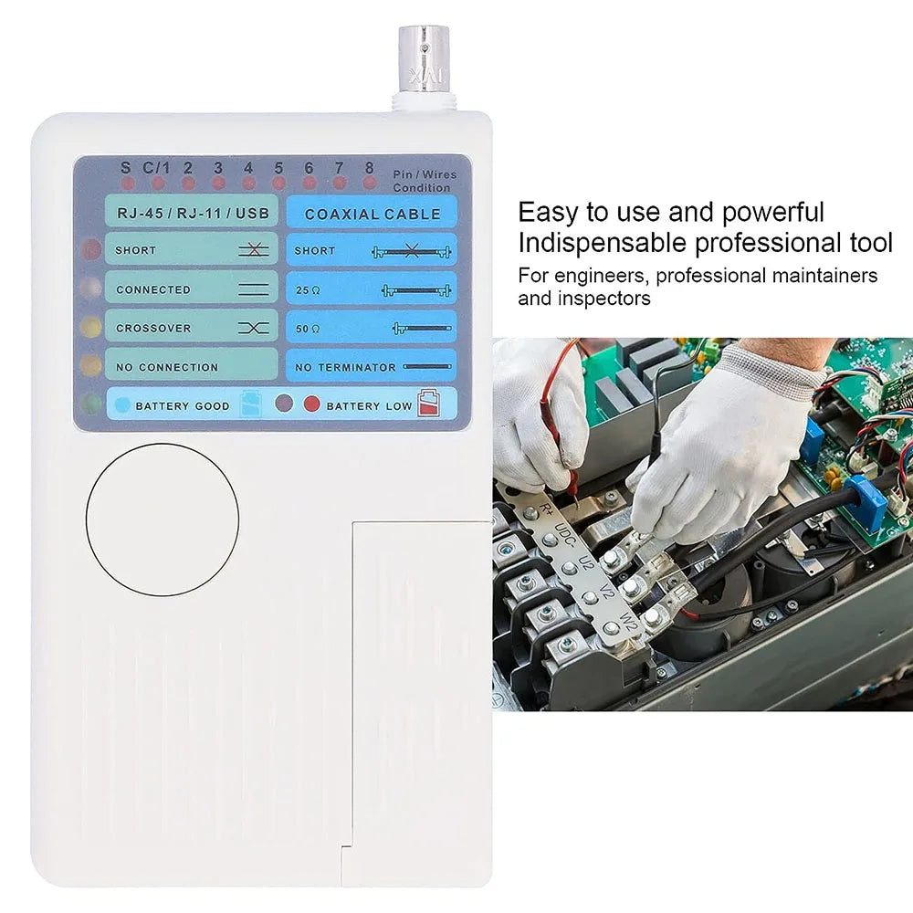 Professional Multi Function 4 In 1 Network Cable Tester RJ45/RJ11/USB/BNC LAN Cable Cat5 Cat6 Wire Tester