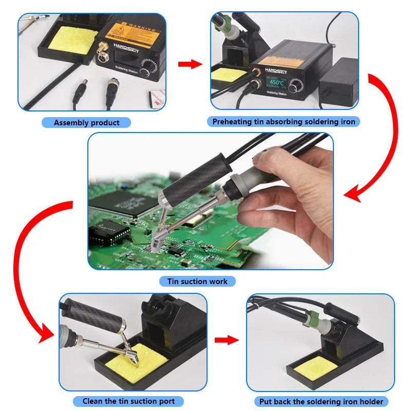 T12A Desoldering Station - Hot Air Gun, Suction Pen and STM32 Soldering Iron