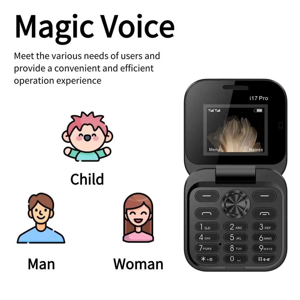 Mini Foldable Phone for Seniors | 2G GSM Dual SIM Clamshell Mobile