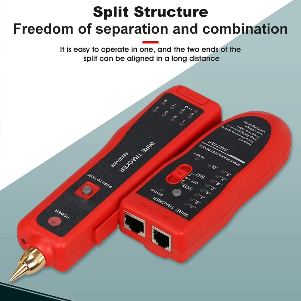 Kebidumei Ethernet LAN Network Cable Tester RJ45 RJ11 LAN Line Tester Finder Telephone Wire Tracker Receiver Network Tool Repair