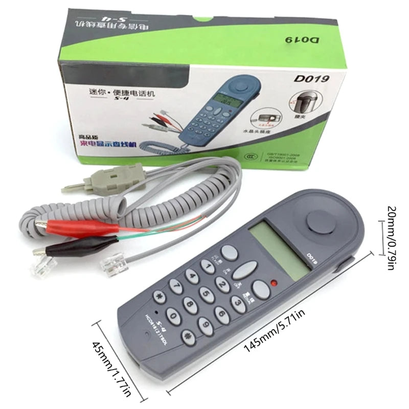 D019 Test Telephone | Corded Landline with Caller ID & Clock