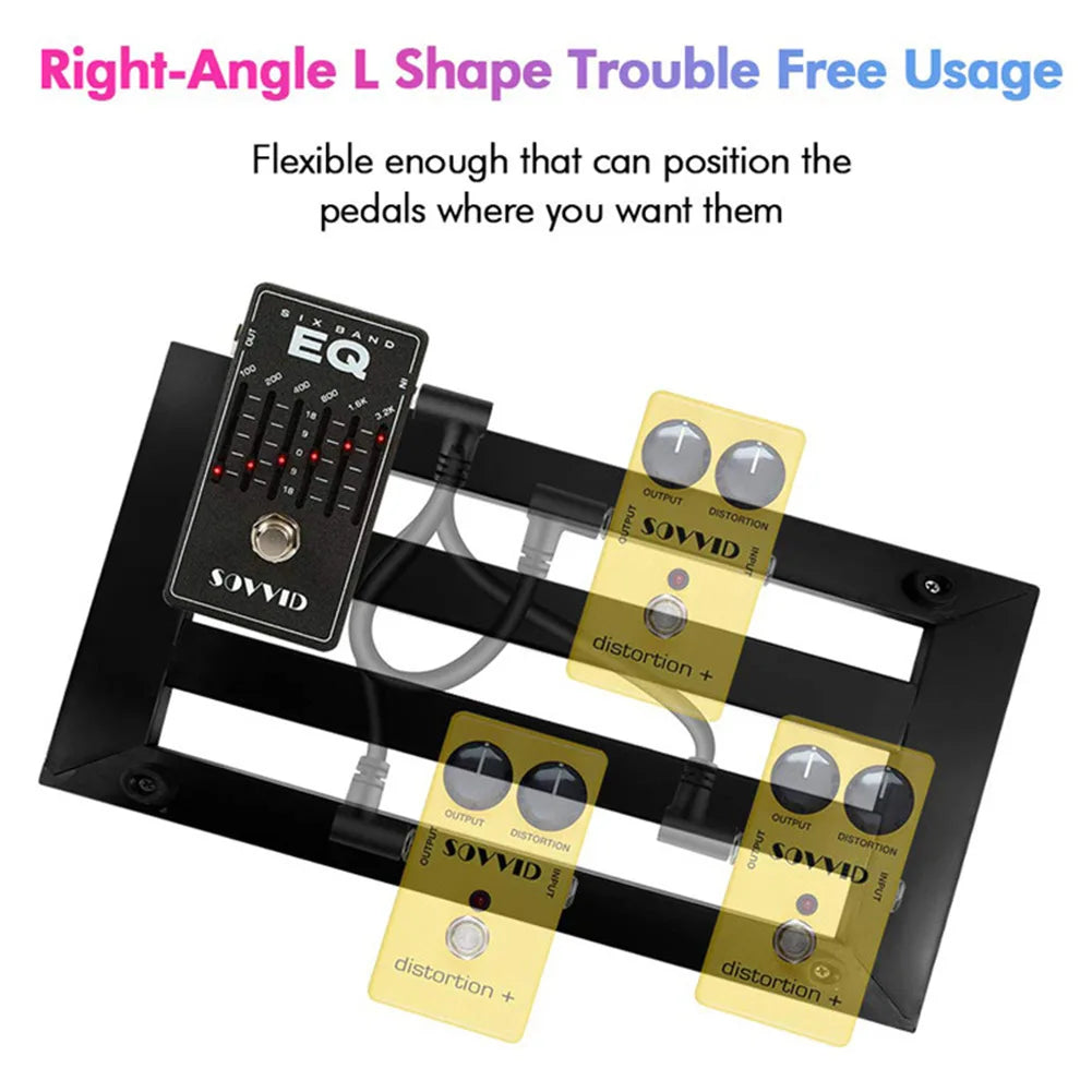 1/4" Right-Angle Guitar Pedal Patch Cable | 15cm Low-Profile | Tangle-Free Pedalboard Cable