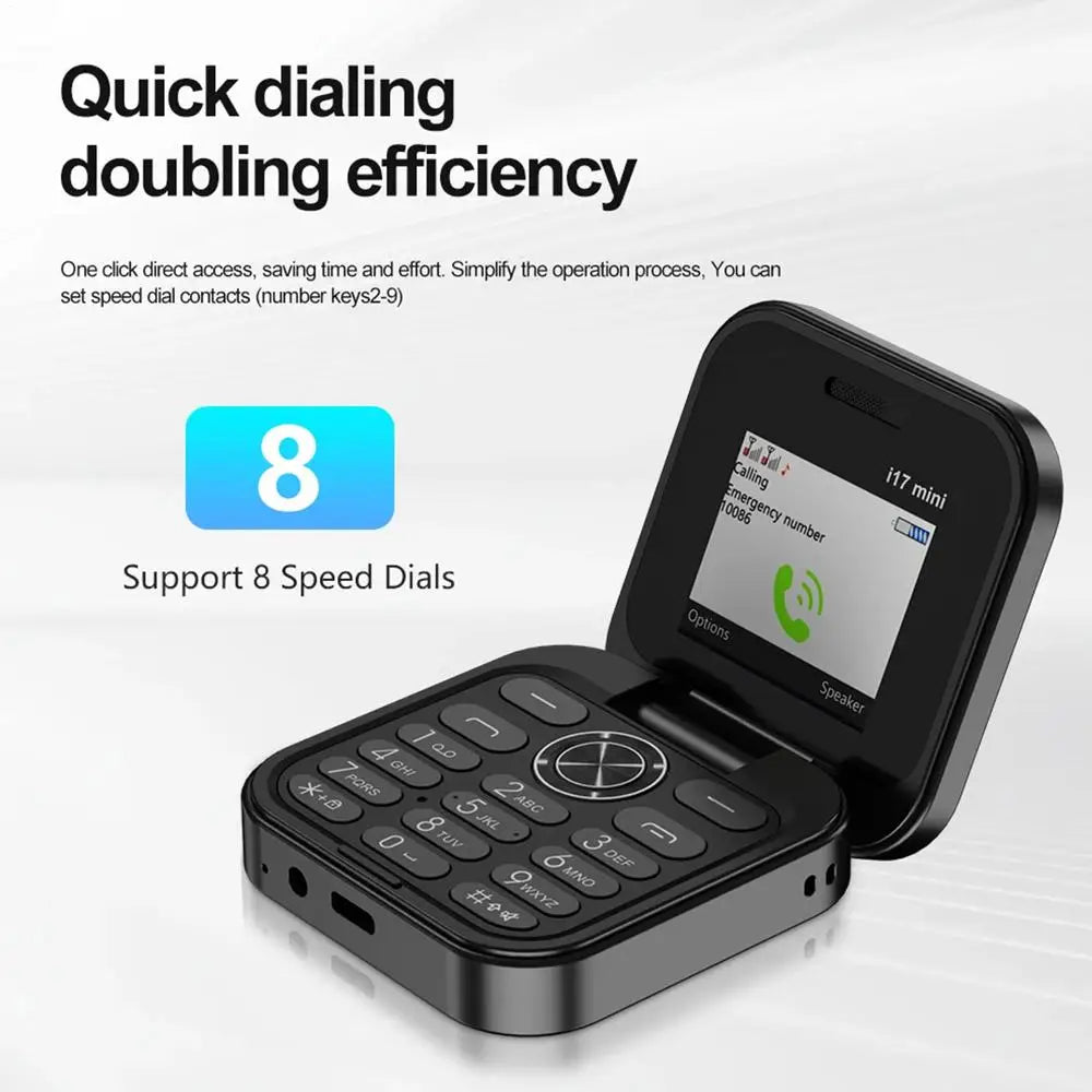 Mini Foldable Phone for Seniors | 2G GSM Dual SIM Clamshell Mobile