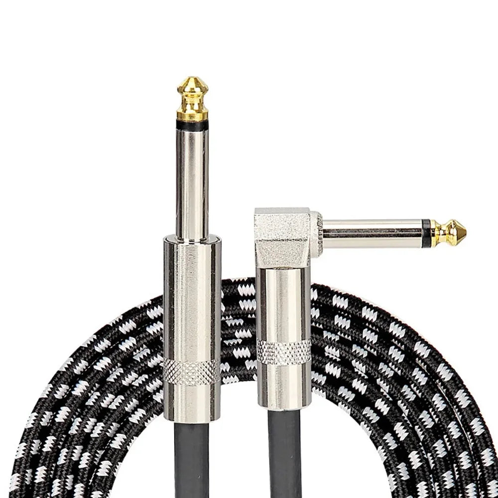 1/4" TRS Guitar Instrument Cable | OFC 95% Braided Shield | Straight & Right-Angle | 1.5m–10m