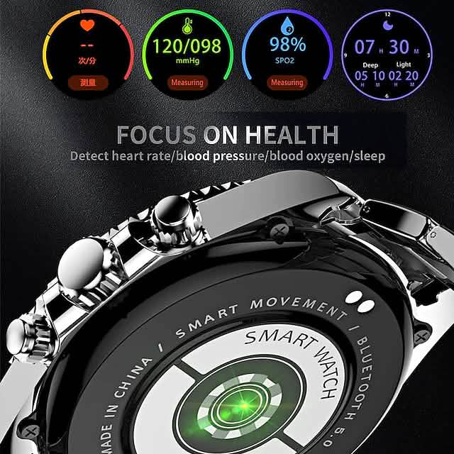 AW12 Smart Watch – 1.28" Display, Heart Rate, Blood Oxygen, IP67 Waterproof, 250Hr Standby