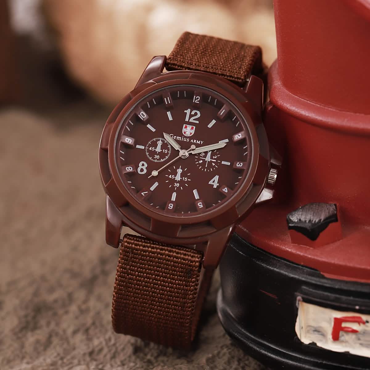 Herren Nylon Freizeit Sport Quarz Armbanduhr