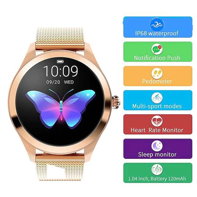 KW10 Smart Watch – Heart Rate, Blood Oxygen, IP68 Waterproof, Women's Fitness Tracker
