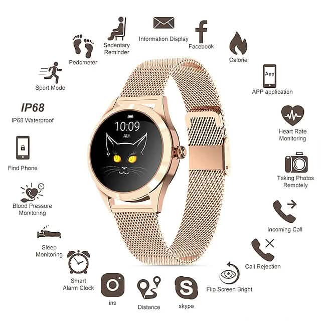 KW10 Smart Watch – Heart Rate, Blood Oxygen, IP68 Waterproof, Women's Fitness Tracker