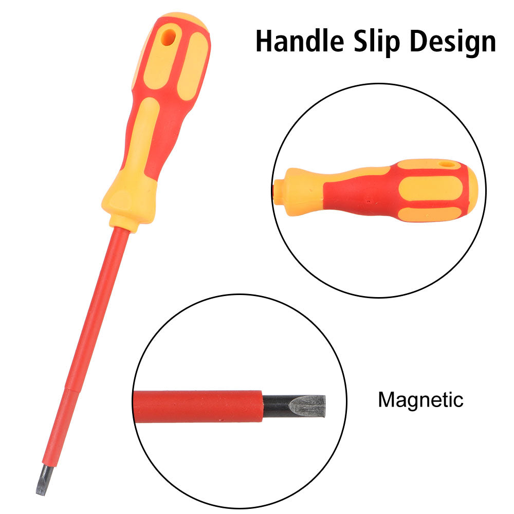 Magnetic Insulated Screwdriver Set - Phillips and Slotted Electrician Bits