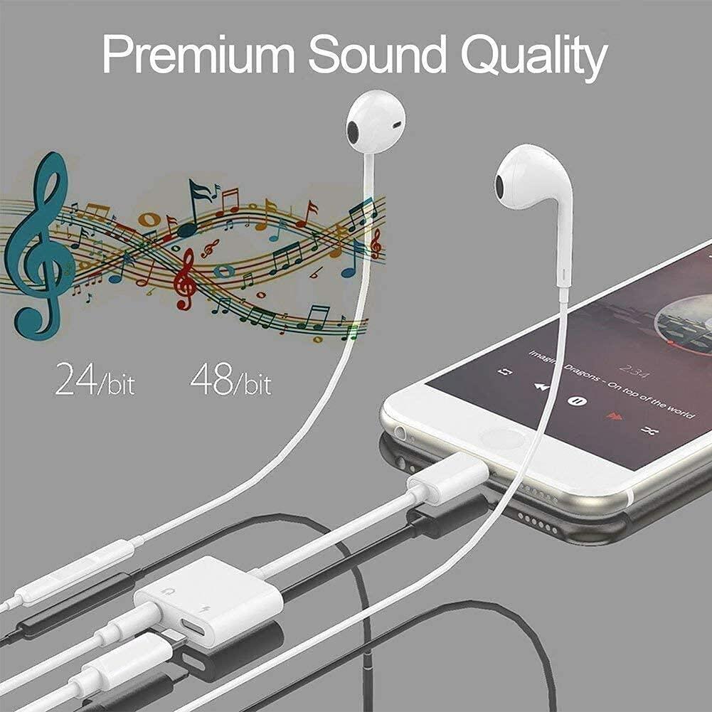 Lightning to 3.5mm Audio & Charger Adapter 3-Port Lightweight