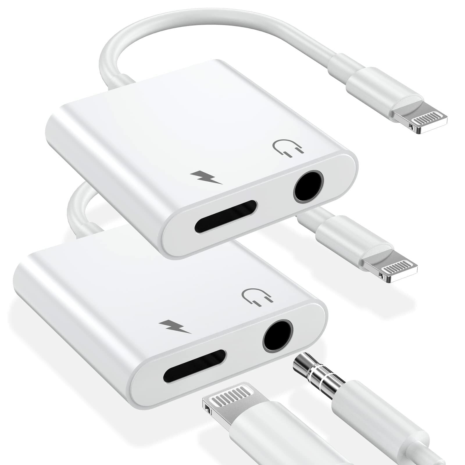 Lightning auf 3,5 mm Audio- und Ladeadapter, 3 Anschlüsse, leicht