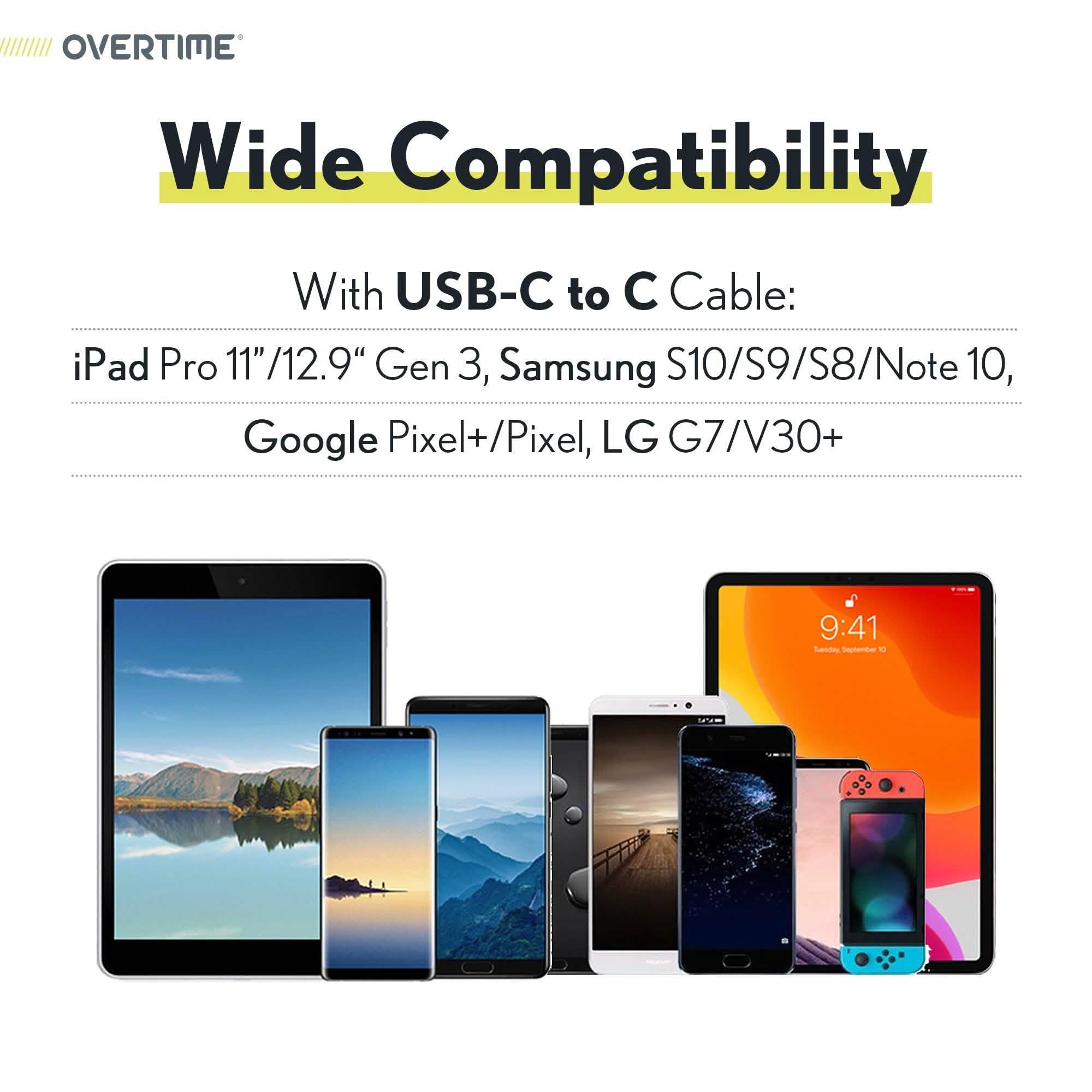 Overtime 6ft USB-C to USB-C Charging Cable – iPad Pro 11"/12.9" & Android