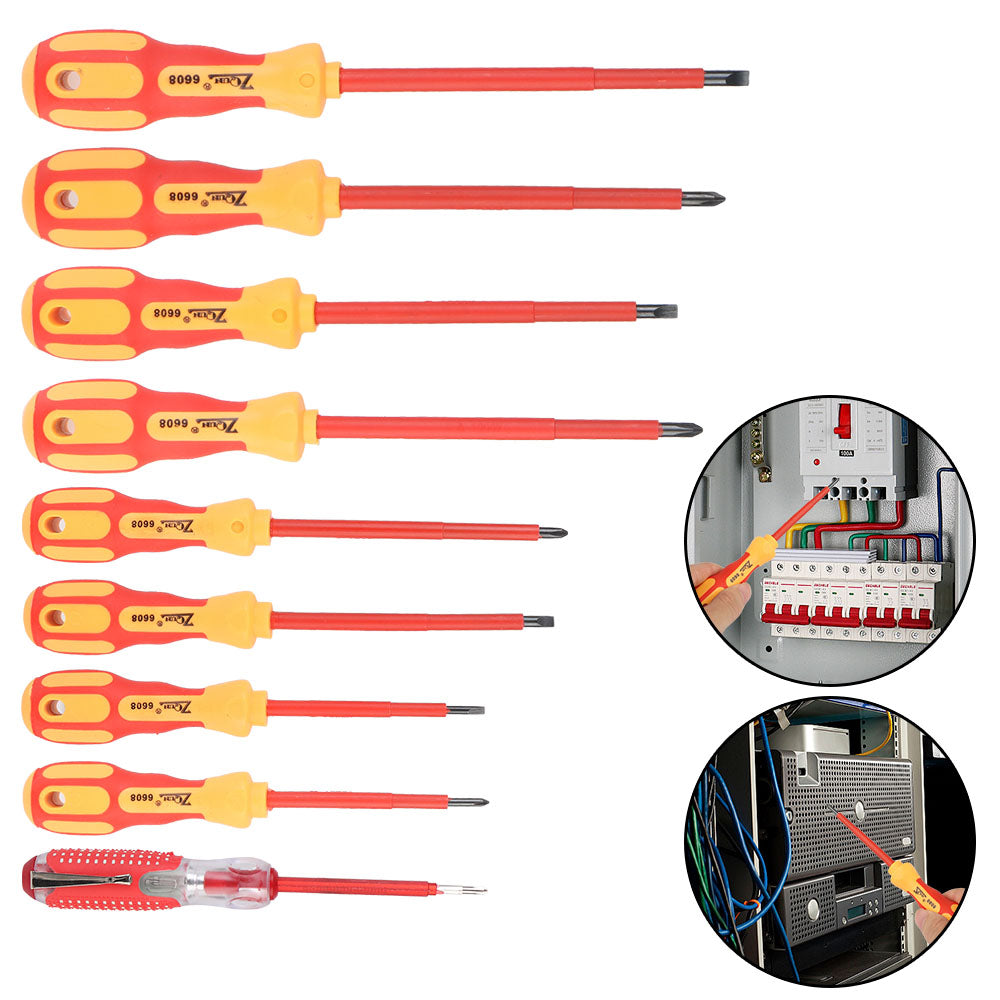 Magnetic Insulated Screwdriver Set - Phillips and Slotted Electrician Bits