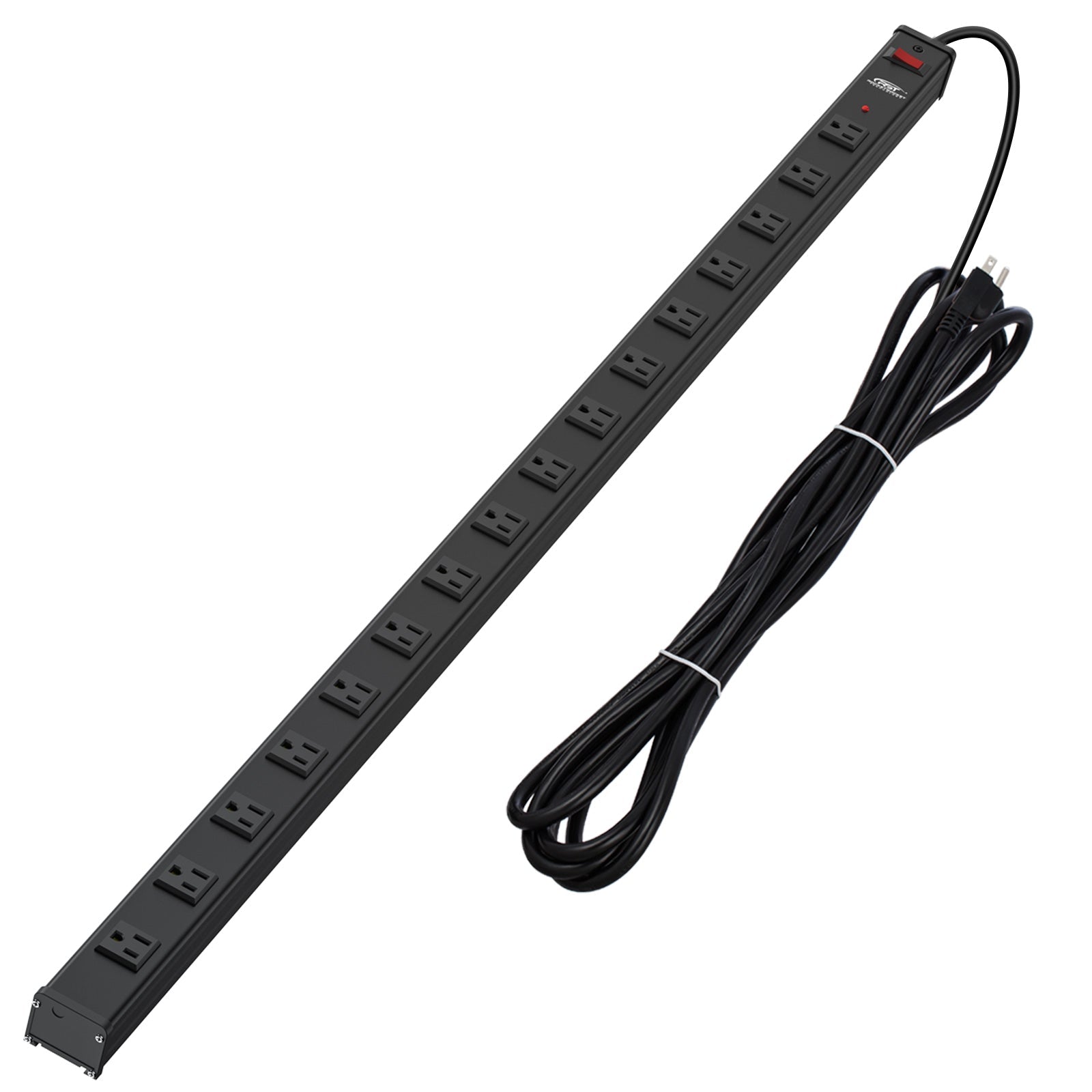 CRST 16-fach Metall-Steckdosenleiste mit Überspannungsschutz, 1800 Joule, 2,6" extra breite Steckdosen für große Adapter, 4,5m Schwerlastkabel, Industrielles, montierbares Design mit EMI-Filter
