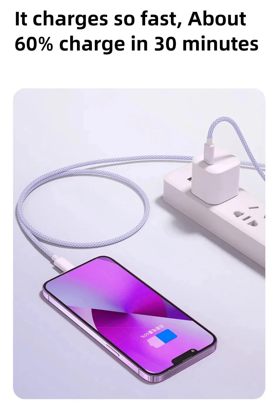 USB Type-C to Type-C Cable | 60W 6A Fast Charging and Data Transfer Cord