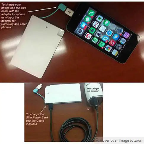 Slim Pocket Charger — Built-In Cable, 2200mAh