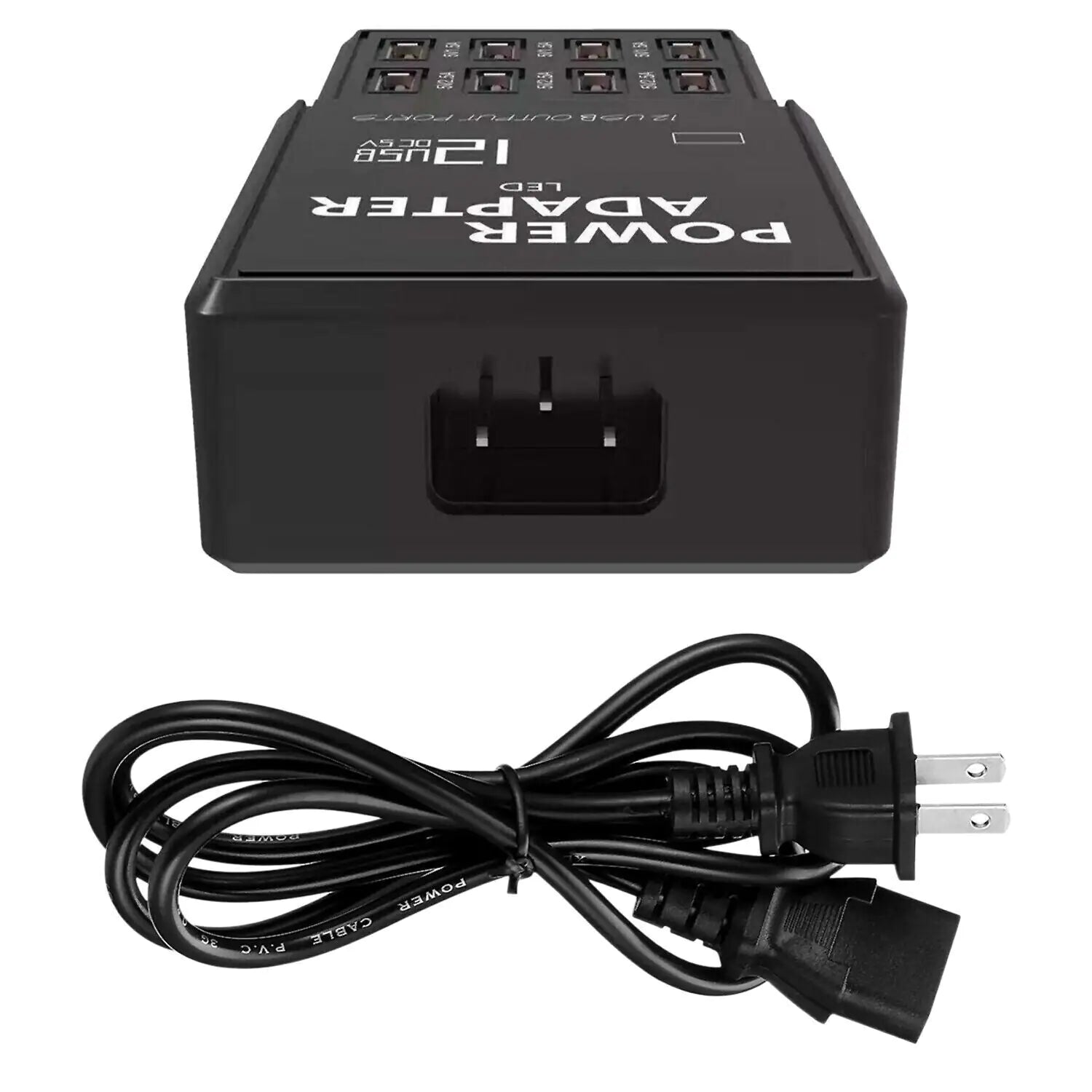 12-Port USB Charging Station Hub — Desktop & Wall Phone Charger Organizer